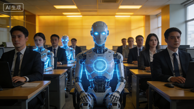 AI机器人替代职场人员的对比场景